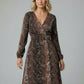 Tina Belted Printed Dress - Brown