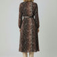 Tina Belted Printed Dress - Brown