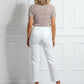 Vera Wide Leg Buttoned Trousers - White