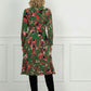 Lunna Ruffle Printed Dress - Green