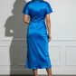Lorna Satin Midi Dress - Royal Blue