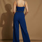 Mia V Neck Spaghetti Strap Jumpsuit - Navy