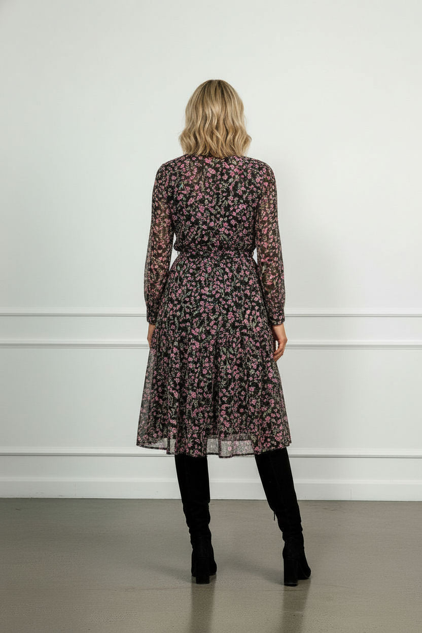Nessa Shirt Style Dress - Black