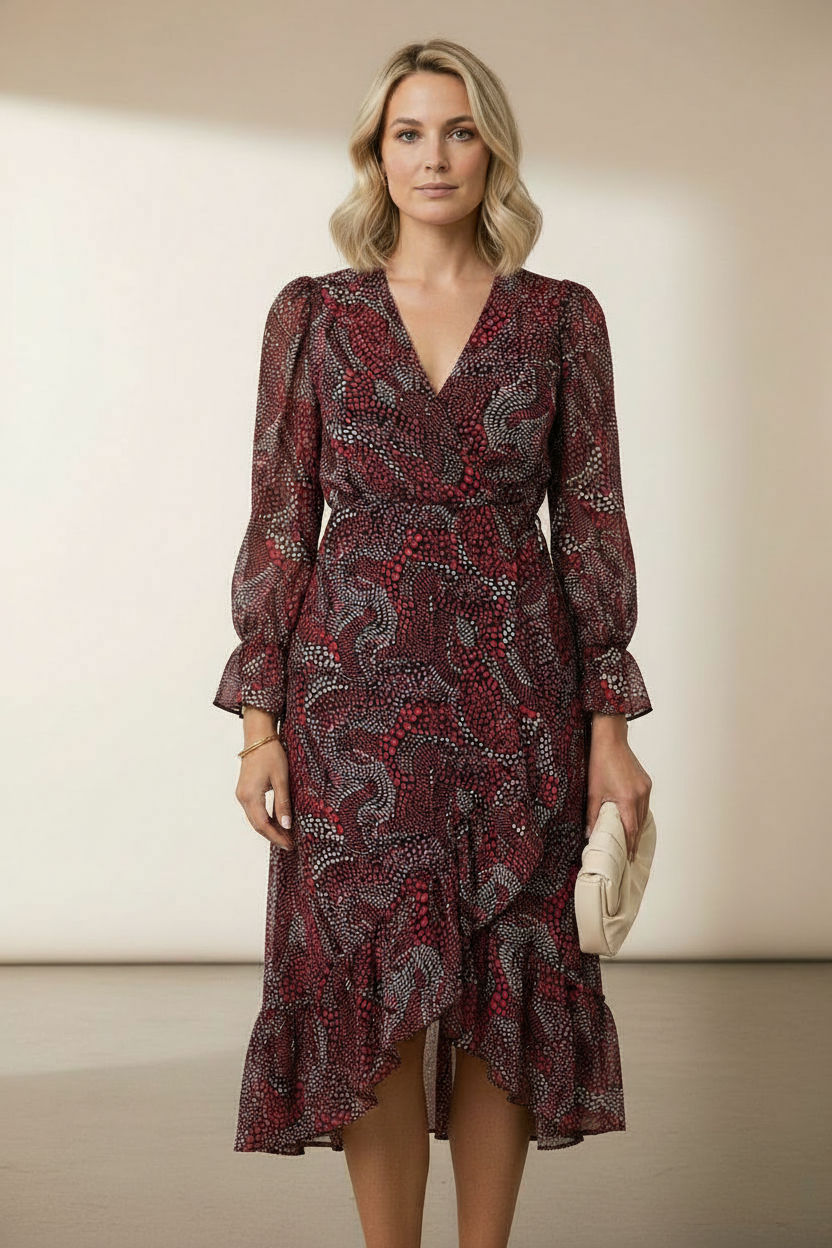 Sheela printed Dress with Ruffle Skirt
