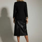 Sinead Black Blazer with Animal Print Details - Black