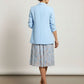 Annie Longline Blazer with Ruched Sleeves - Light Blue