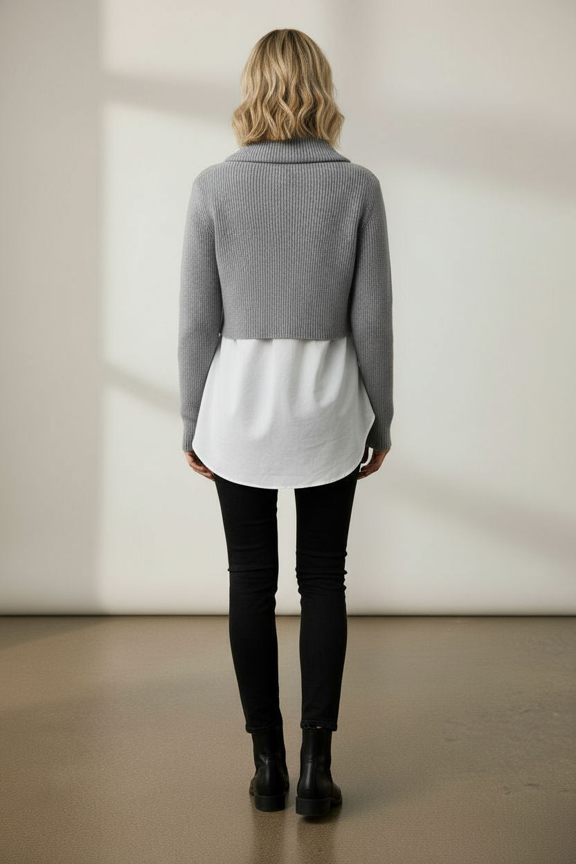 Tanya All In One Knit & Shirt - Grey
