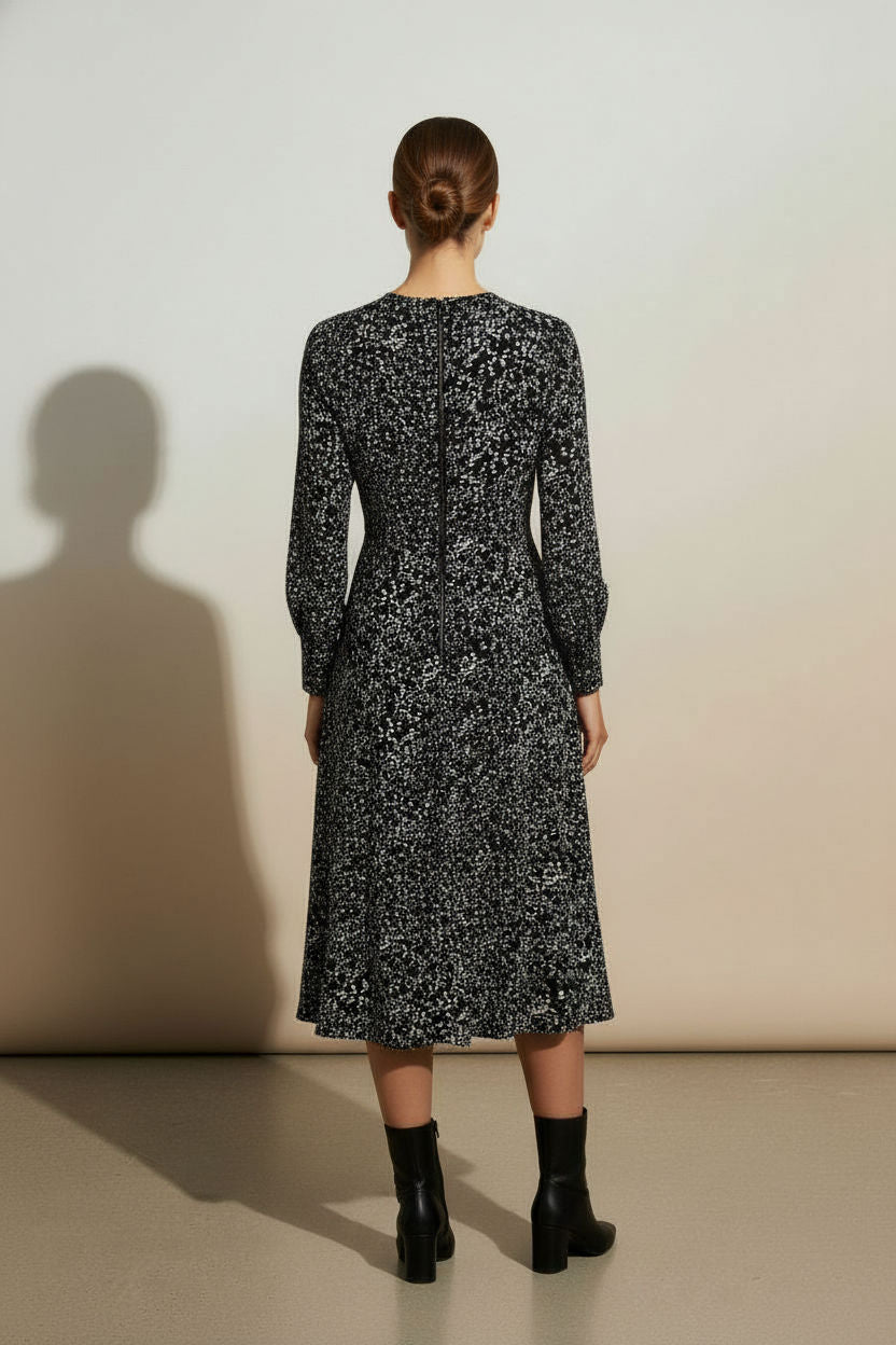 Florence Floral Printed Dress - Black