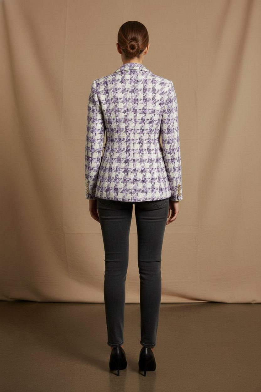 Martha Purple Check Blazer
