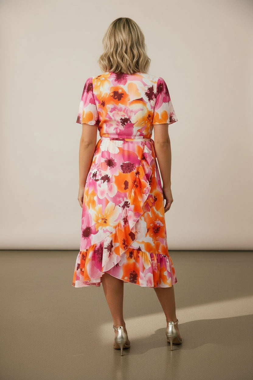 Shona Floral Ruffle Midi Dress