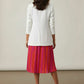 Annie Longline Blazer with Ruched Sleeves - White