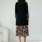 Annie  Longline Blazer with Ruched Sleeves - Black