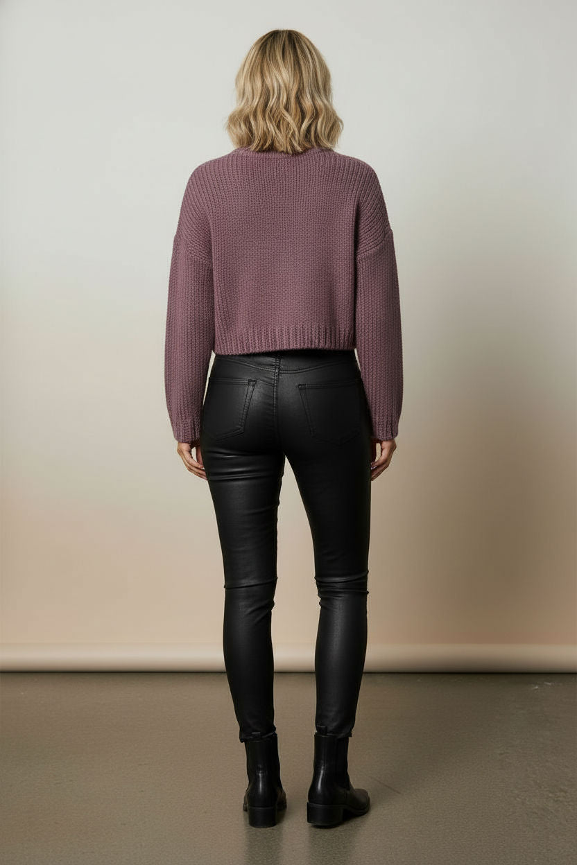 Alora Faux Leeather Trousers - Black