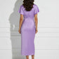 Lorna Satin Midi Dress - Purple