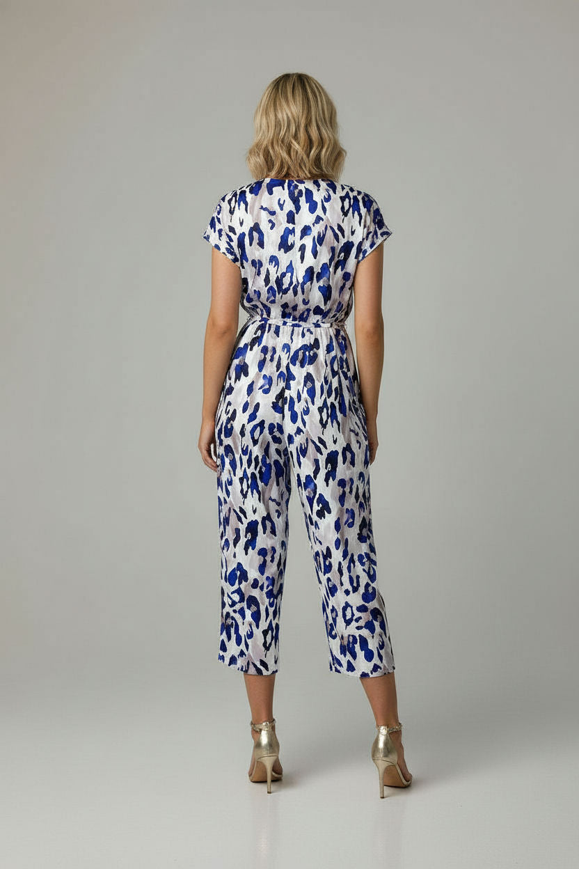 Jessica Animal Print Jumpsuit - Blue