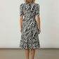 Zoe Black and White Midi Dress