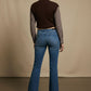Nicole two-in-one vest and stripped shirt - Brown
