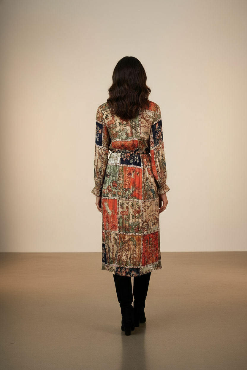 Lucia Printed Dress - Orange