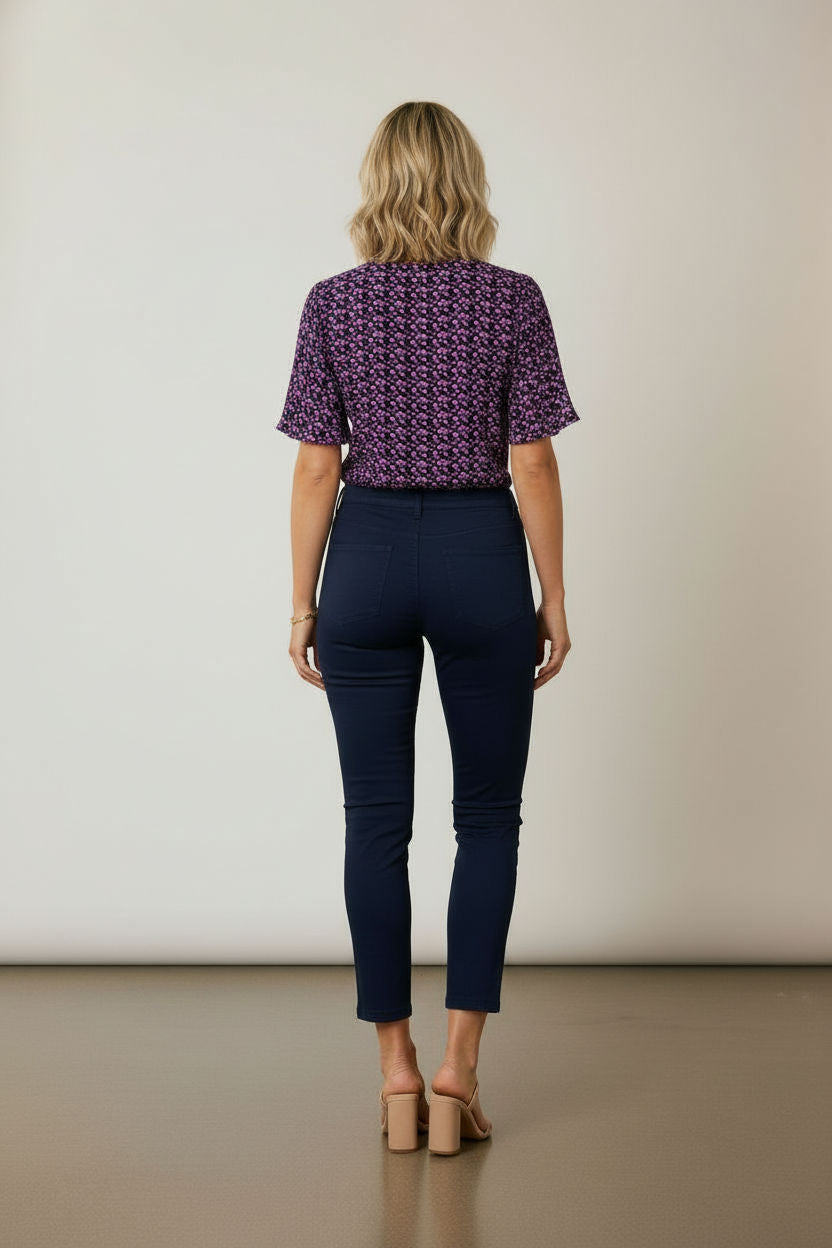 Martina Trousers with Front Pockets - Navy