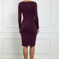 Aoife Long Sleeved Bodycon Dress - Burgundy
