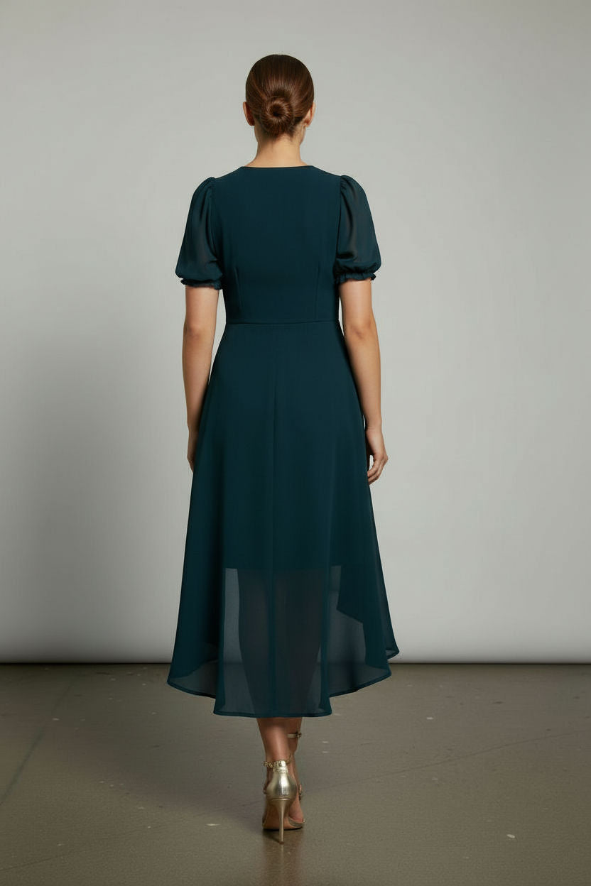 Vanessa Lined Dress with Buttons