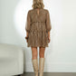 Jessica Printed Dress - Camel