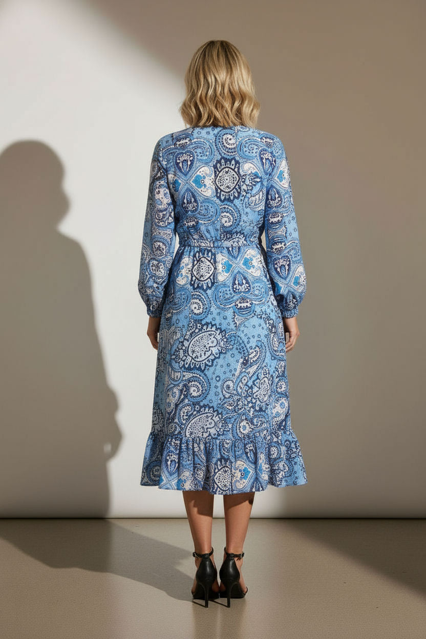 Georgia Blue Paisley Print Dress