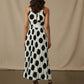 Talia High Neck Polka Dot Pleated Dress - White