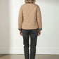 Emily Puffer Jacket with Pockets and Animal Print Details - Beige
