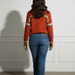 Rust Jumper with Pearl Detail