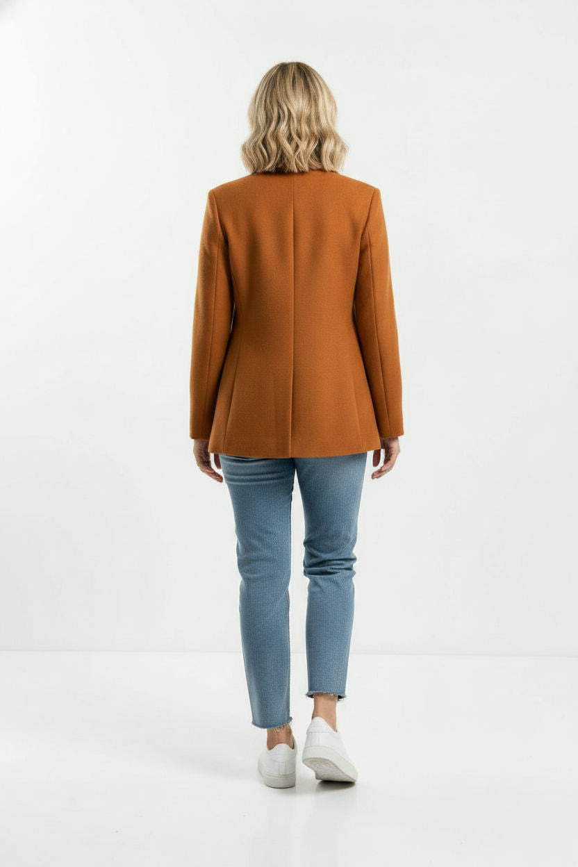 Luna Single Button Coat - Camel