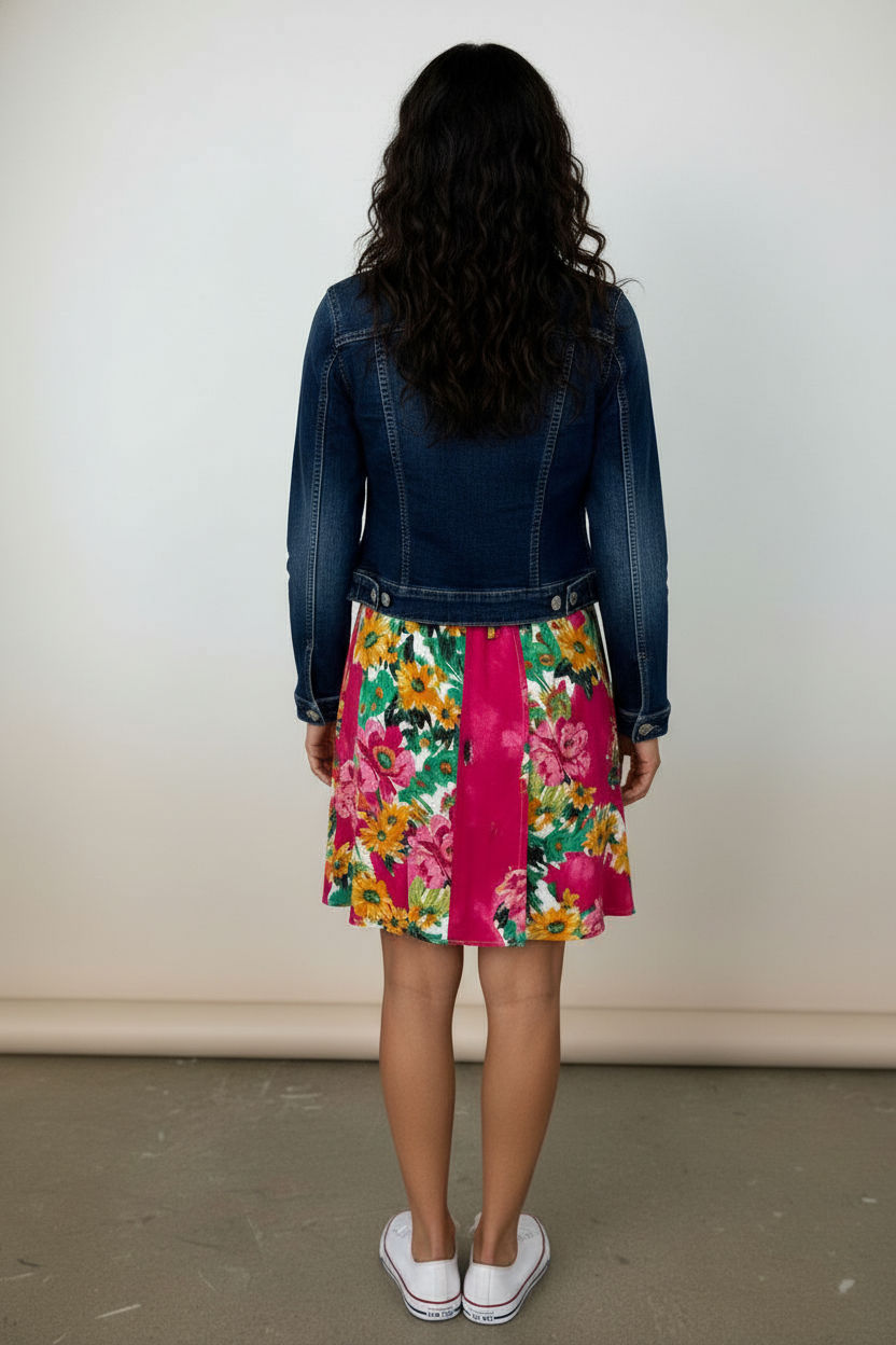 Jenny Crop Denim Jacket - Dark Blue