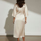 Dorah Satin Maxi Dress - Beige