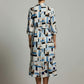 Gail Shirt Style Printed Dress - Blue