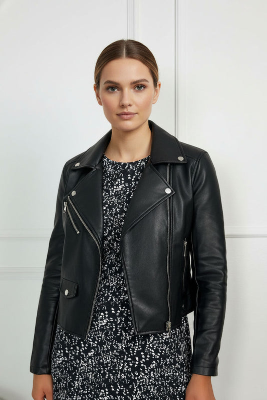 Bia Faux Leather Jacket - Black