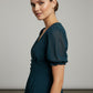 Vanessa Lined Dress with Buttons