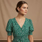Lucy Floral Print Dress - Green