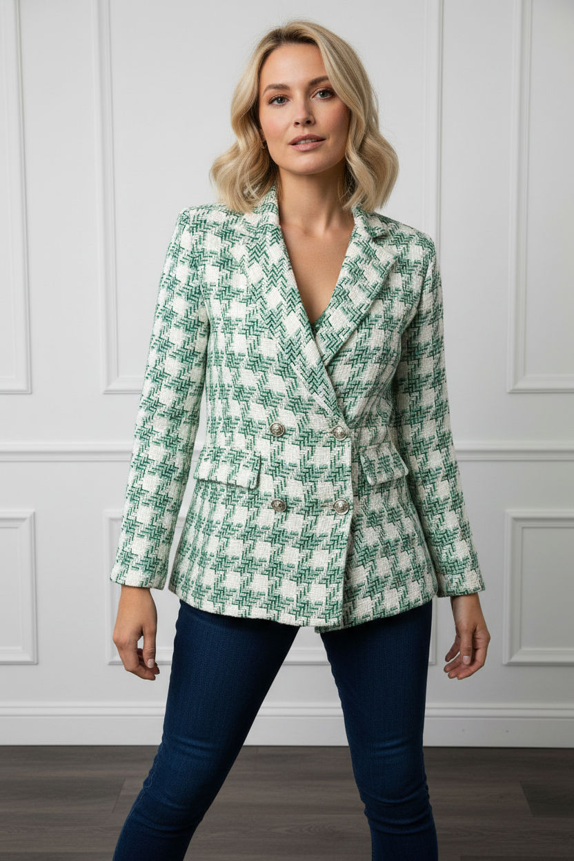 Martha Green Check Blazer