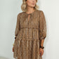 Jessica Printed Dress - Camel