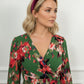 Lunna Ruffle Printed Dress - Green