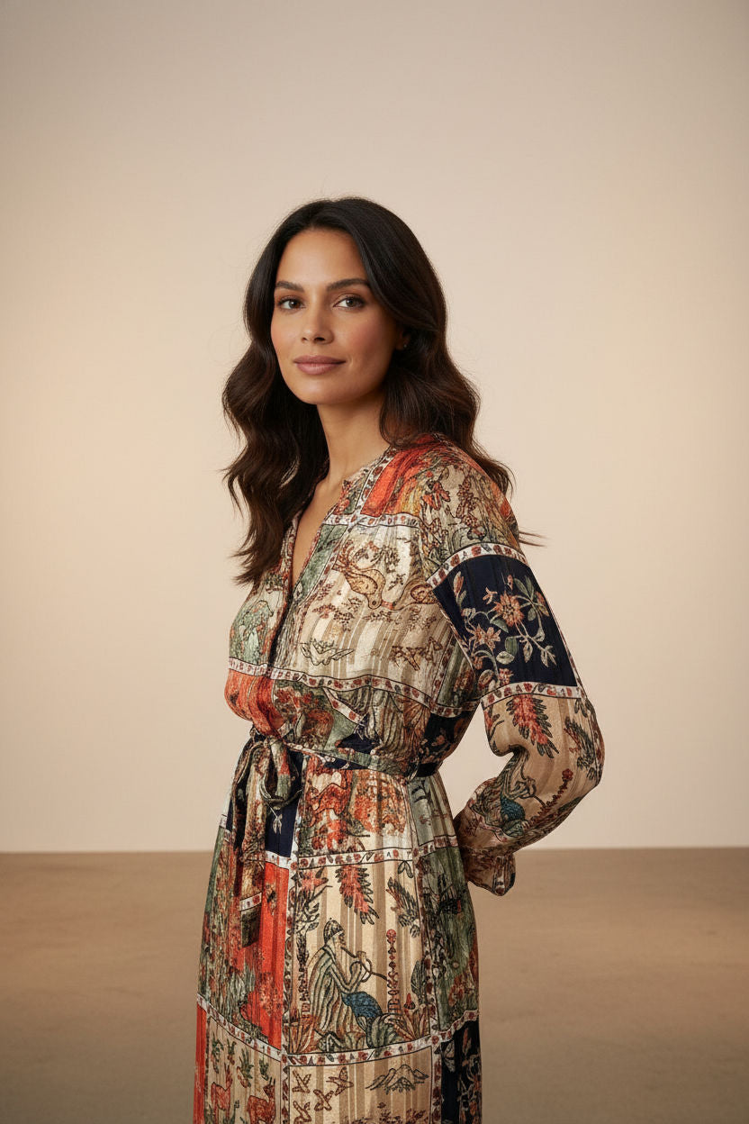 Lucia Printed Dress - Orange