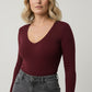 Anne Long Sleeved Pattern Top - Burgundy