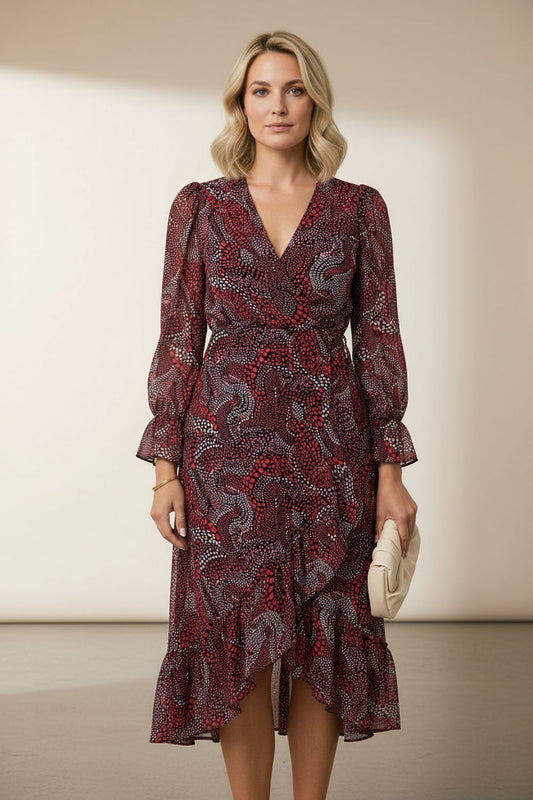 Sheela printed Dress with Ruffle Skirt