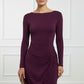 Aoife Long Sleeved Bodycon Dress - Burgundy