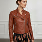 Bia Faux Leather Jacket - Camel