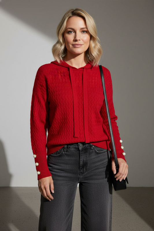 Sonya hooded jumper - Red