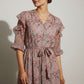Lucy Ruffle Printed Dress - Blush
