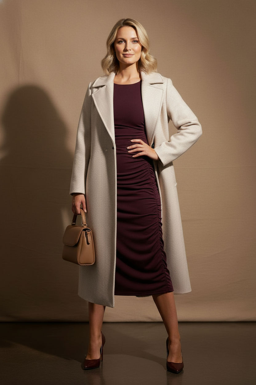 Rachel Belted Maxi Coat - Light Beige