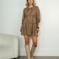 Jessica Printed Dress - Camel