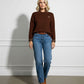 Veronica collar jumper with heart print - Brown